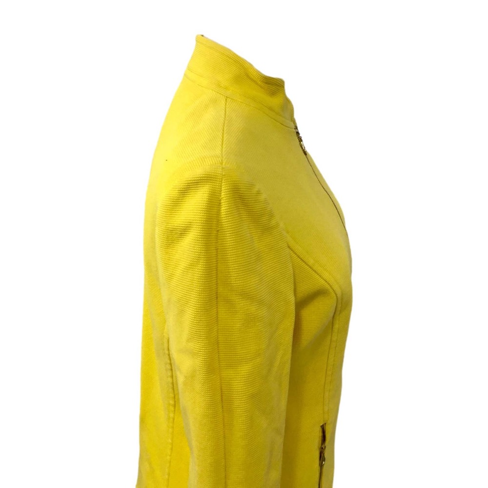 Dana Buchman Yellow Piqueé Jacket Blazer S EUC - Picture 7 of 15